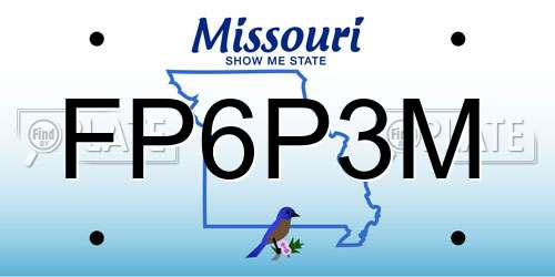FP6P3M Missouri License Plate