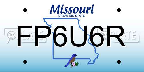 FP6U6R Missouri License Plate