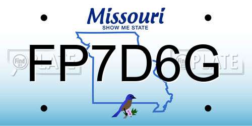 FP7D6G Missouri License Plate