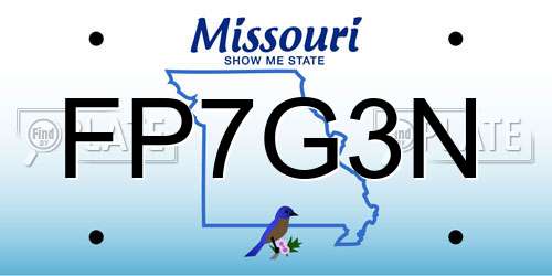 FP7G3N Missouri License Plate