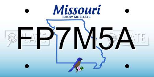 FP7M5A Missouri License Plate