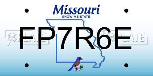 FP7R6E Missouri License Plate