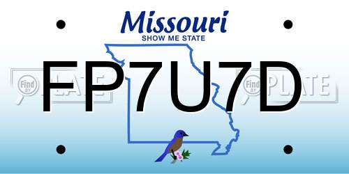 FP7U7D Missouri License Plate