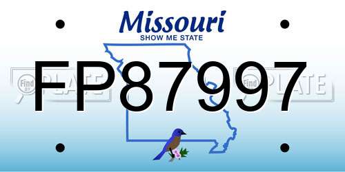 FP87997 Missouri License Plate