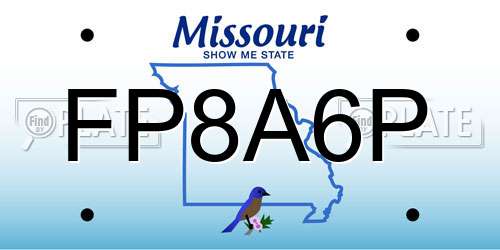 FP8A6P Missouri License Plate