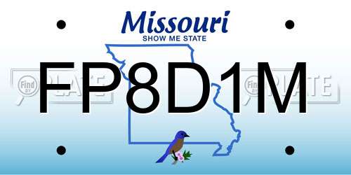 FP8D1M Missouri License Plate