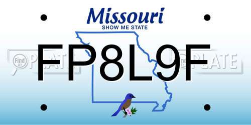 FP8L9F Missouri License Plate
