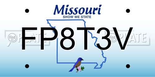 FP8T3V Missouri License Plate