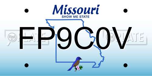 FP9C0V Missouri License Plate