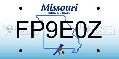 FP9E0Z Missouri License Plate