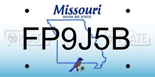 FP9J5B Missouri License Plate