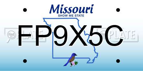 FP9X5C Missouri License Plate