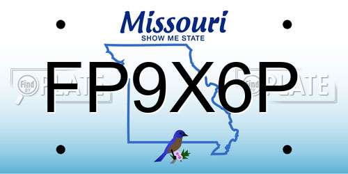 FP9X6P Missouri License Plate
