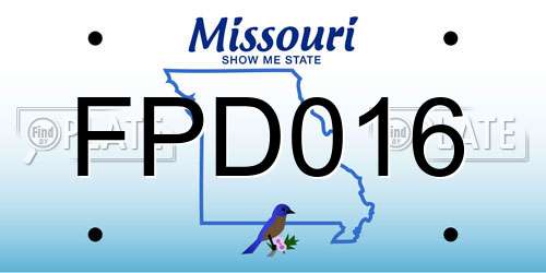 FPD016 Missouri License Plate