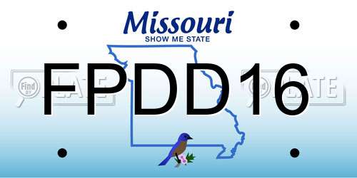 FPDD16 Missouri License Plate