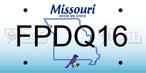 FPDQ16 Missouri License Plate