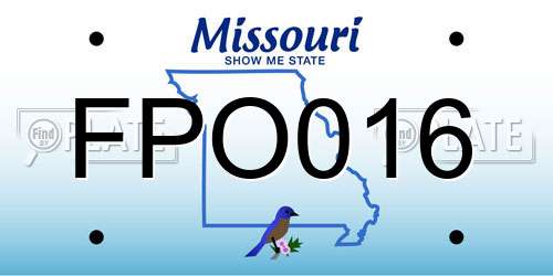 FPO016 Missouri License Plate