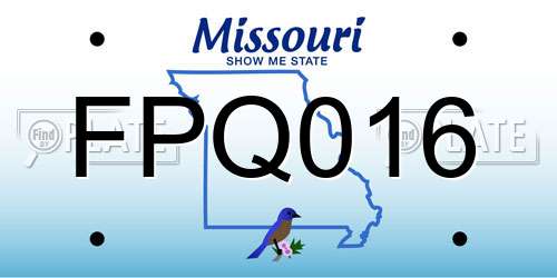 FPQ016 Missouri License Plate