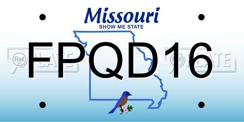 FPQD16 Missouri License Plate