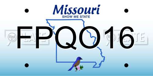 FPQO16 Missouri License Plate