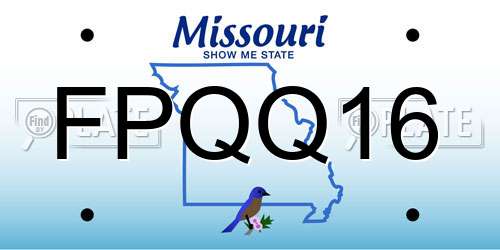 FPQQ16 Missouri License Plate