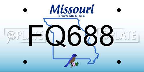 FQ688 Missouri License Plate