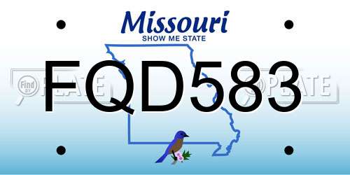 FQD583 Missouri License Plate
