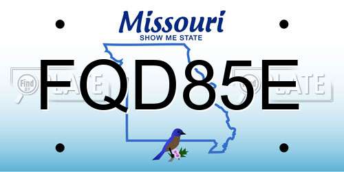 FQD85E Missouri License Plate