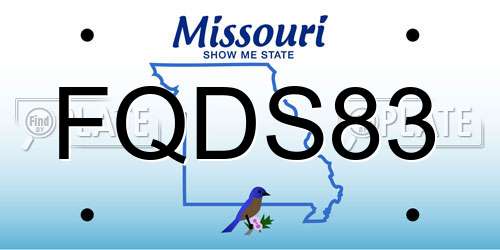 FQDS83 Missouri License Plate