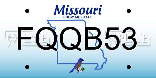 FQQB53 Missouri License Plate