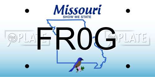 FR0G Missouri License Plate