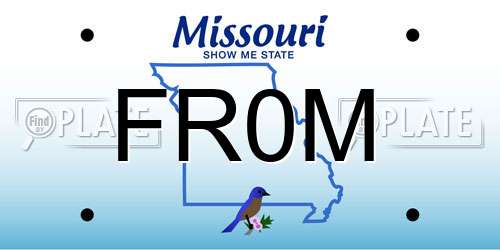 FR0M Missouri License Plate