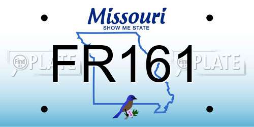 FR161 Missouri License Plate