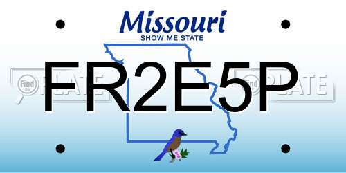 FR2E5P Missouri License Plate