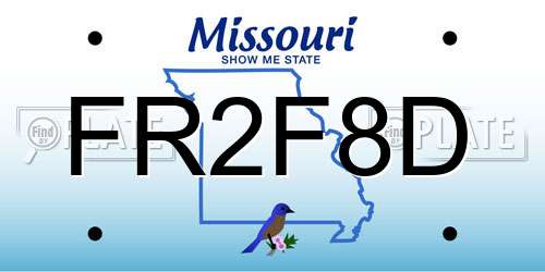 FR2F8D Missouri License Plate