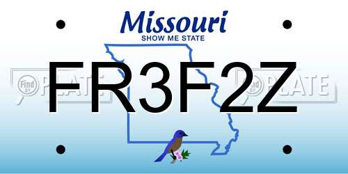 FR3F2Z Missouri License Plate