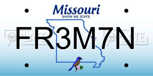FR3M7N Missouri License Plate