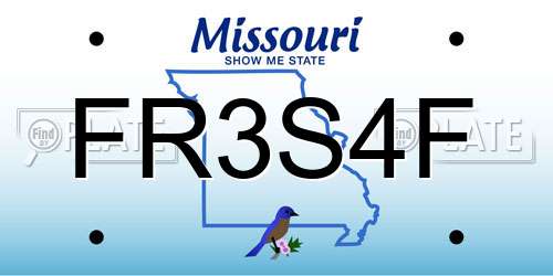 FR3S4F Missouri License Plate