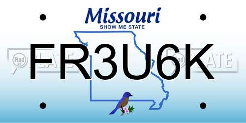 FR3U6K Missouri License Plate