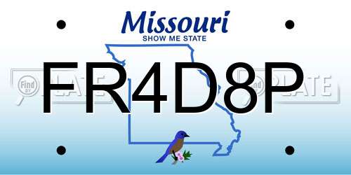 FR4D8P Missouri License Plate