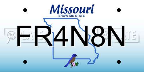FR4N8N Missouri License Plate