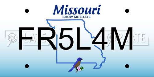 FR5L4M Missouri License Plate
