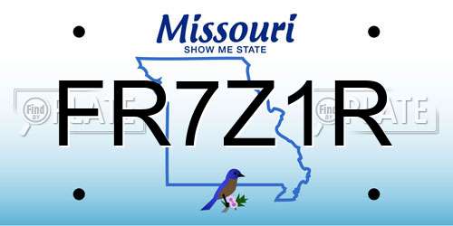 FR7Z1R Missouri License Plate