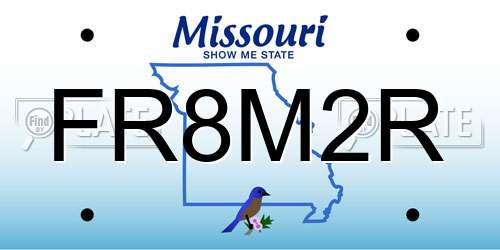 FR8M2R Missouri License Plate