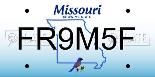 FR9M5F Missouri License Plate