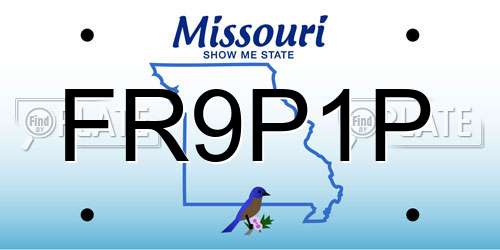FR9P1P Missouri License Plate