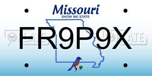 FR9P9X Missouri License Plate