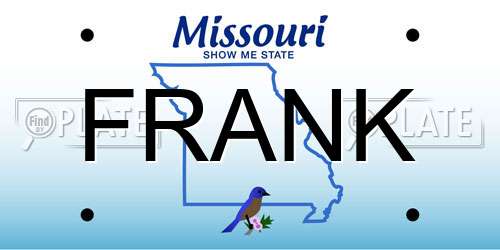 FRANK Missouri License Plate
