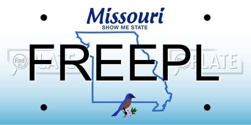 FREEPL Missouri License Plate