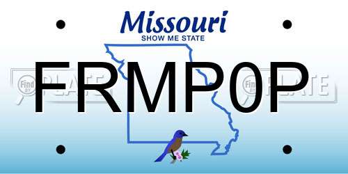 FRMP0P Missouri License Plate
